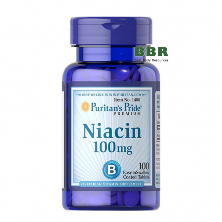 Niacin 100mg 100 Tabs, Puritans Pride