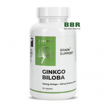 Ginkgo Biloba 120mg plus Ginseng 60mg 90 Tabs, Progress Nutrition