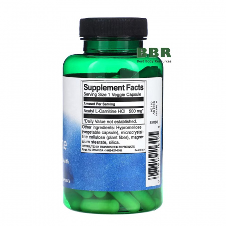 Acetyl L-Carnitine 500mg 100 Veg Caps, Swanson