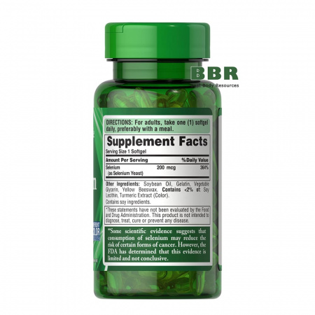 Absorbable Selenium 200mcg 100 Softgels, Puritans Pride