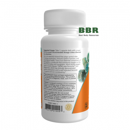 Iron 36mg 90 Veg Caps, NOW Foods