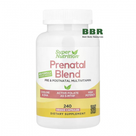 Prenatal Blend Support Pre & Postnatal Health 240 Caps, Super Nutrition Prenatal Blend Support Pre & Postnatal Health 240 Caps, Super Nutrition