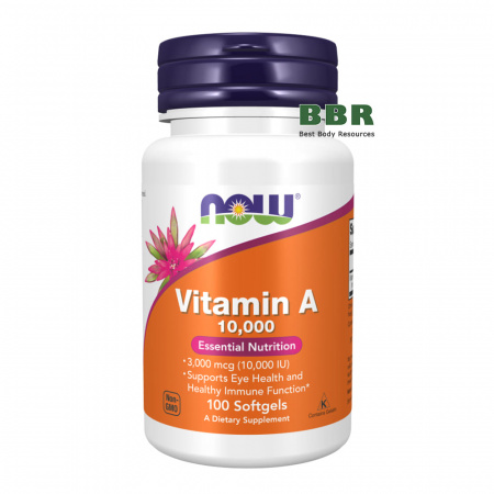 Vitamin A 10000iu 100 Softgels, NOW Foods