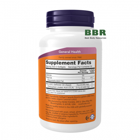 CLA 800mg 90 Softgels, NOW Foods