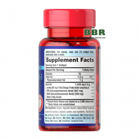 Extra Strength Active Omega 3 Fish Oil 900mg 30 Softgels, Puritans Pride