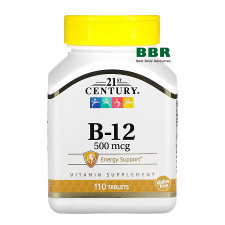 B-12 500mcg 110tab, 21st Century