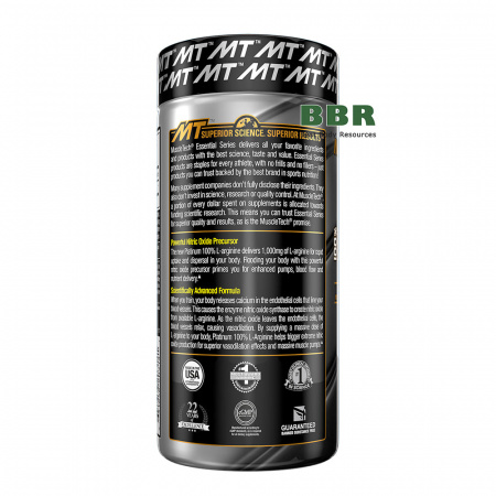 Platinum L-Arginine HCL 1000mg 100 Tabs, MuscleTech