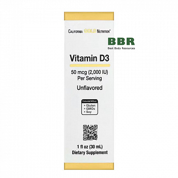 Liquid Vitamin D3 2000iu 30ml, California GOLD Nutrition