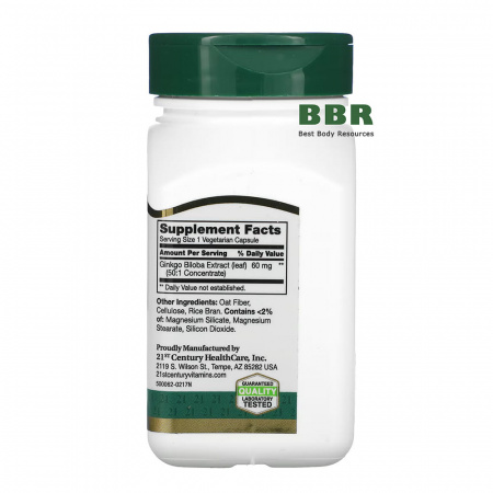 Ginkgo Biloba Extract 60 caps, 21st Century