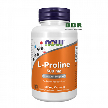 L-Proline 500mg 120 Caps, NOW Foods