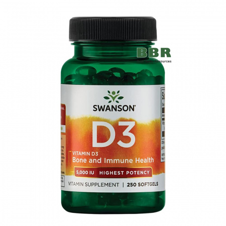Vitamin D3 Highest Potency 5000iu 250 Softgels, Swanson