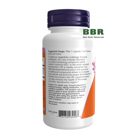 Indole-3-Carbinol 200mg 60 Veg Caps, NOW Foods