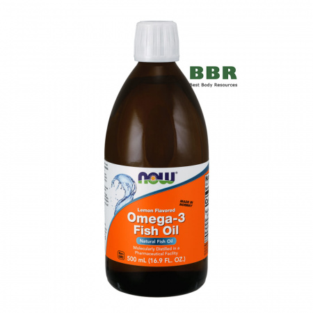 Omega 3 Fish Oil Lemon Flavored 500ml, NOW Foods
