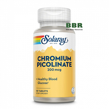 Chromium Picolinate 200mcg 50 Tabs, Solaray