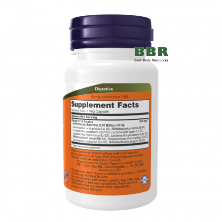 Probiotic-10 100 Billion 30 Veg Caps, NOW Foods