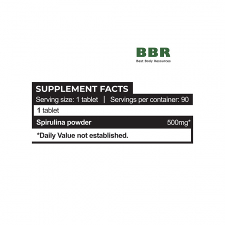 Organic Spirulina 500mg 90 Tabs, Progress Nutrition