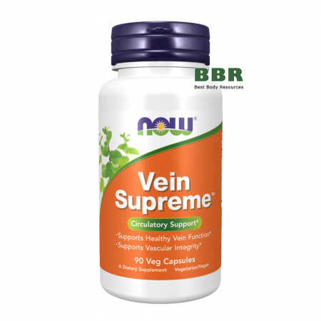 Vein Supreme 90 Veg Caps, NOW Foods