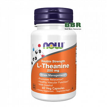 L-Theanine 200mg 60 Veg Caps, NOW Foods