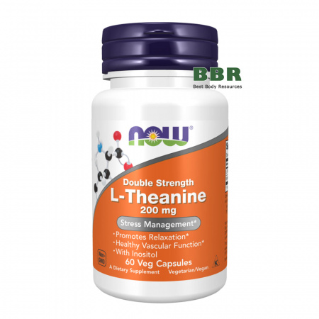 L-Theanine 200mg 60 Veg Caps, NOW Foods