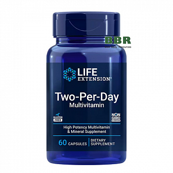 Two-Per-Day Multivitamin 60 Caps, Life Extension