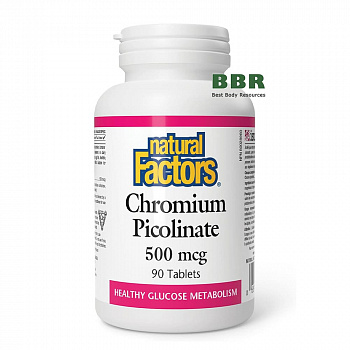 Chromium Picolinate 500mcg 90 Tabs, Natural Factors