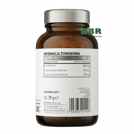 Omega 3 500mg EPA 250mg DHA 30 Softgels, OstroVit Pharma