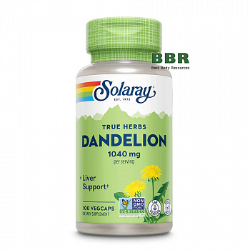 True Herbs Dandelion 1040mg 100 Veg Caps, Solaray