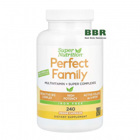 Perfect Family Multivitamin Iron Free 240 Veg Caps, Super Nutrition Perfect Family Multivitamin Iron Free 240 Veg Caps, Super Nutrition