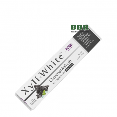 Зубная Паста XyliWhite Charcoal Refresh Toothpaste Gel 181g, NOW Foods