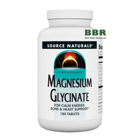 Magnesium Glycinate 180 Tabs, Source Naturals