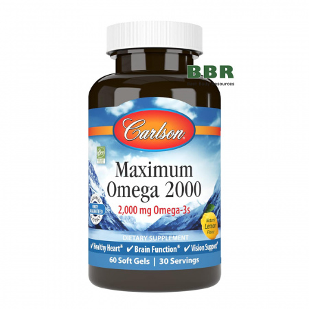 Wild Norwegian Maximum Omega 2000 60 Softgels, Carlson