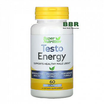 Testo Energy 60 Veg Caps, Super Nutrition