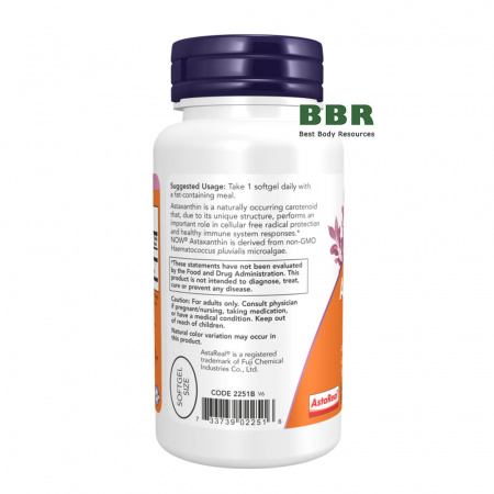Extra Strength Astaxanthin 10mg 60 Softgels, NOW Foods