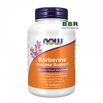 Berberine Glucose Support 400mg 90 Softgels, NOW Foods