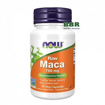 Maca 750mg 30 Veg Caps, NOW Foods