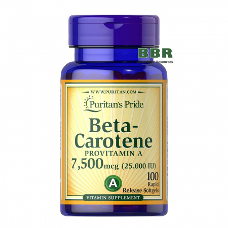 Beta-Carotene 25000iu 100 Softgels, Puritans Pride Beta-Carotene 25000iu 100 Softgels, Puritans Pride
