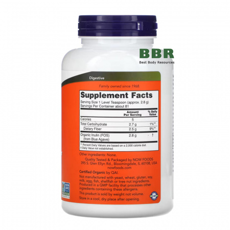 Inulin Powder 227g, NOW Foods Inulin Powder 227g, NOW Foods