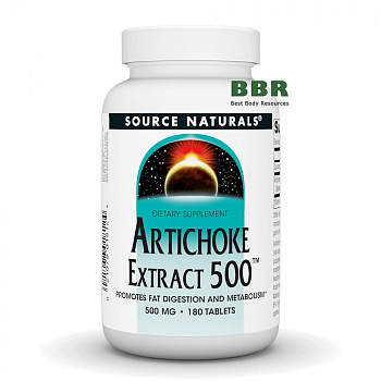 Artichoke Extract 500mg 180 Tabs, Source Naturals