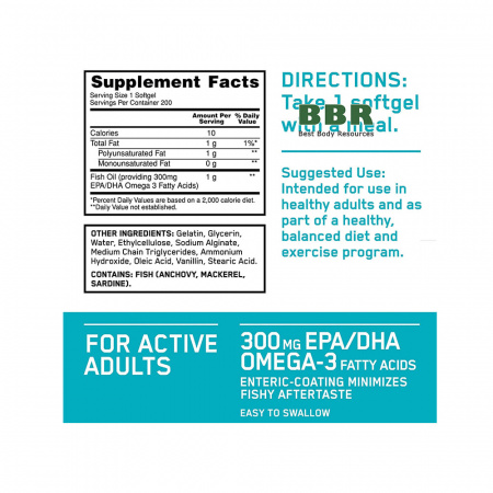 Fish Oil 200 Softgels, Optimum Nutrition