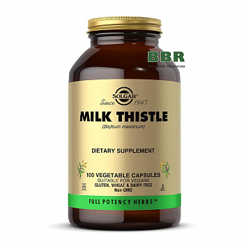 Milk Thistle Features 80% Silymarin 100 Veg Caps, Solgar