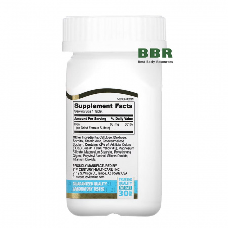 Iron 65mg 120tab, 21st Century