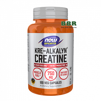Kre-Alkalyn Creatine 750mg 120 Caps, NOW Foods