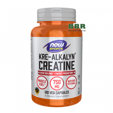 Kre-Alkalyn Creatine 750mg 120 Caps, NOW Foods