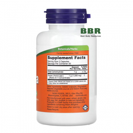 Yucca 500mg 100 Caps, NOW Foods
