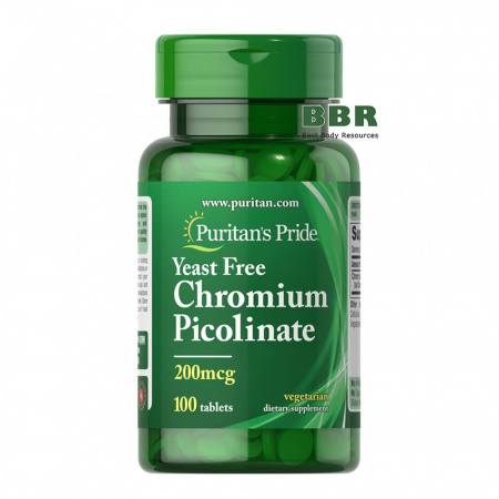 Chromium Picolinate 200mcg 100 Tabs, Puritans Pride