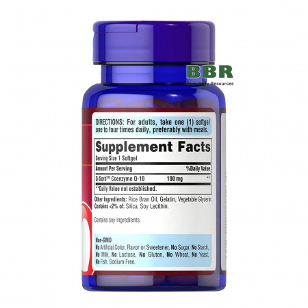 Co Q10 100mg 60 Softgels, Puritans Pride 