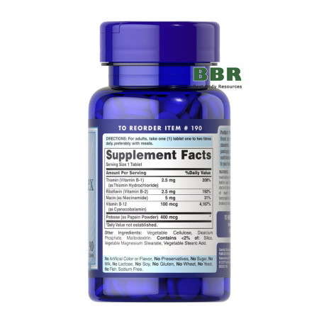 B-Complex with B-12 90 Tabs, Puritans Pride