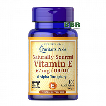Vitamin E-67mg 100iu 100 Softgels, Puritans Pride