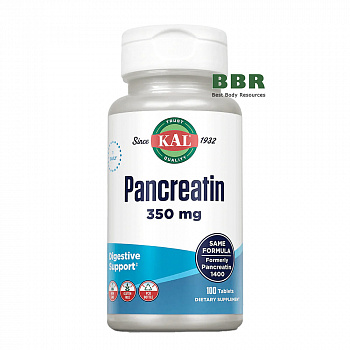 Pancreatine 350mg 100 Tabs, KAL