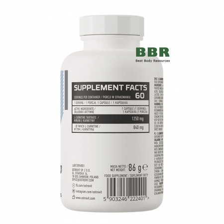L-Carnitine 1250mg 60 Caps, OstroVit